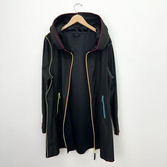 UBU Women’s Classic Black Piped Reversible Accordion Pleated Hood Zip Parisian J - Picture 3 of 15